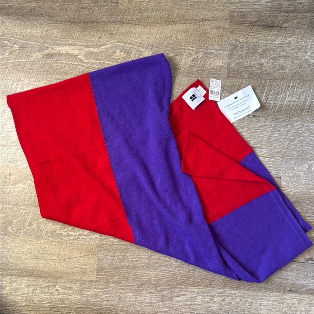 NWT Lisa Perry Purple And Red Cashmere Scarf